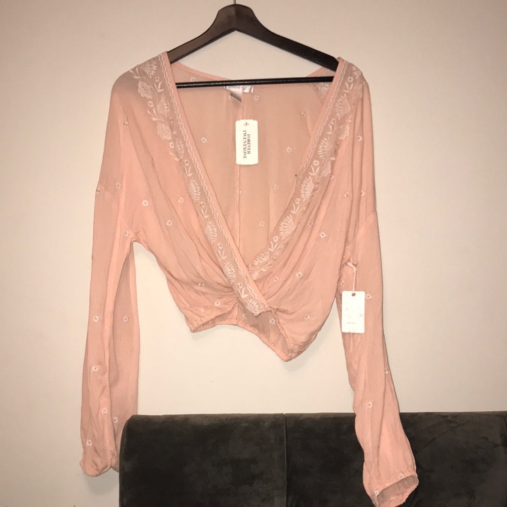 Peach crop long sleeve